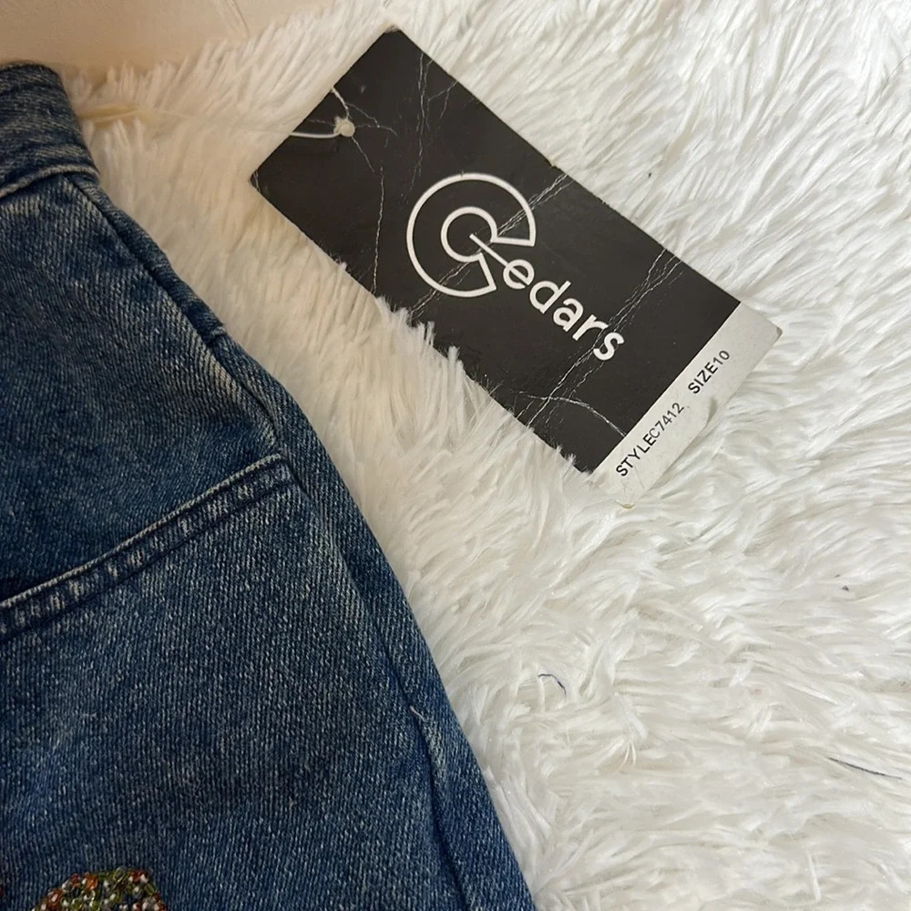 NWT Vintage 80s Cedars Beaded Embellished High waist jeans - Picture 6 of 11